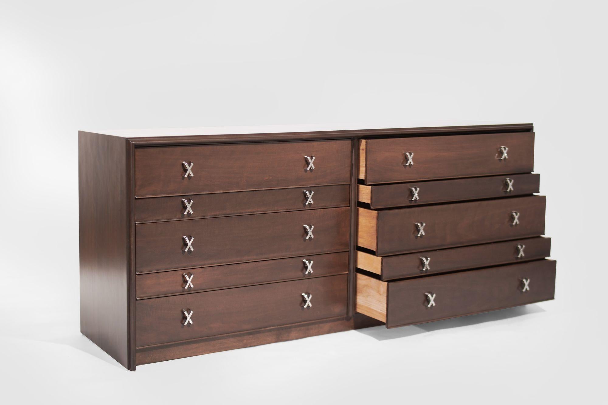 American Ten Drawer Dresser by Paul Frankl, C. 1950s For Sale