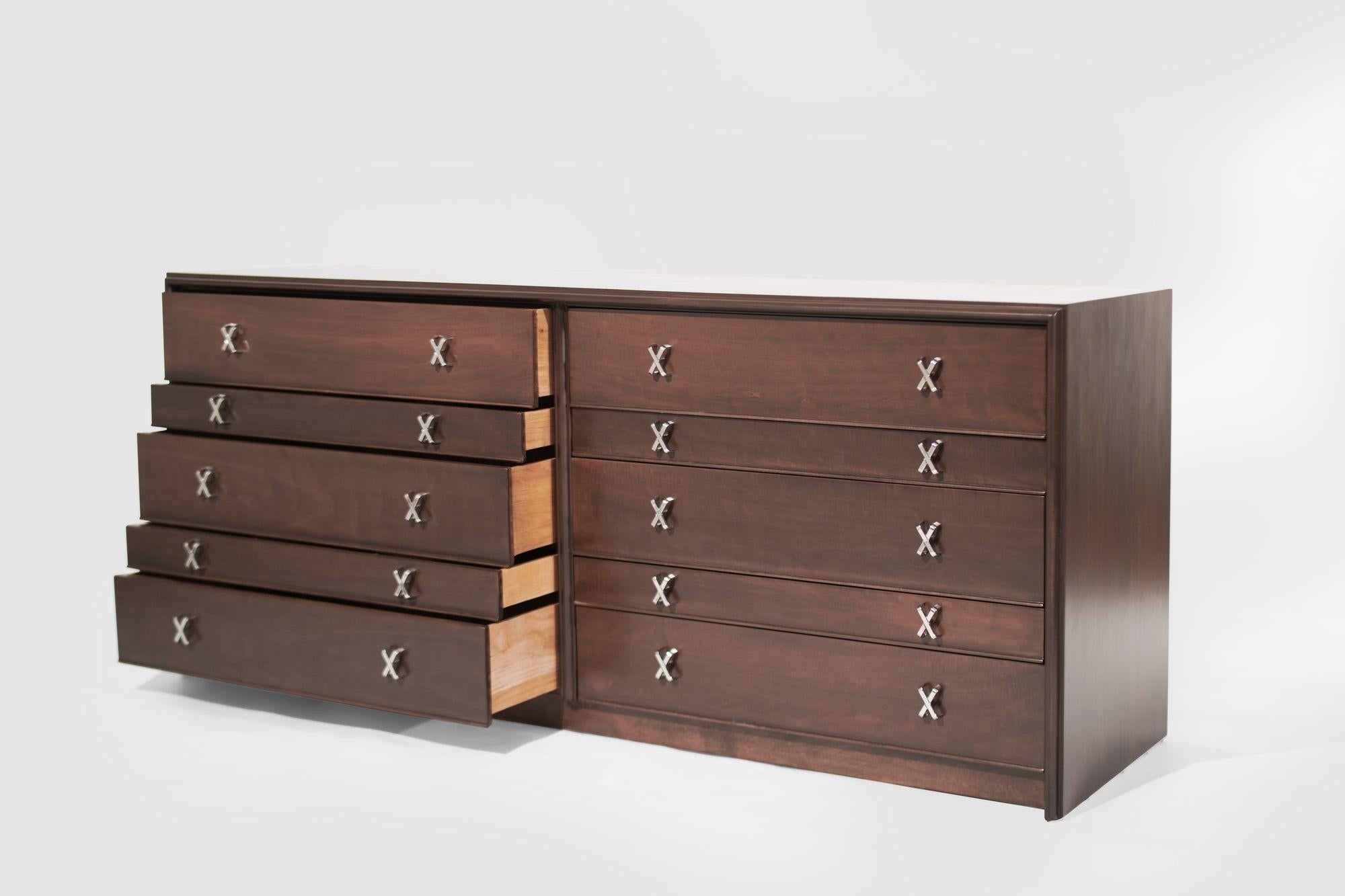 20th Century Ten Drawer Dresser by Paul Frankl, C. 1950s For Sale