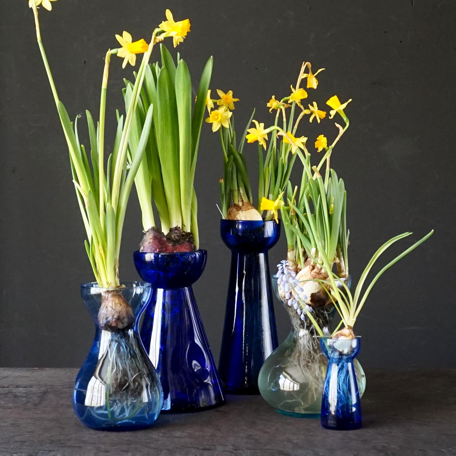 Ten Dutch 1960 Royal Leerdam Crystal and Rimac Baarn Bulb Vaseline Glass Vases For Sale 1