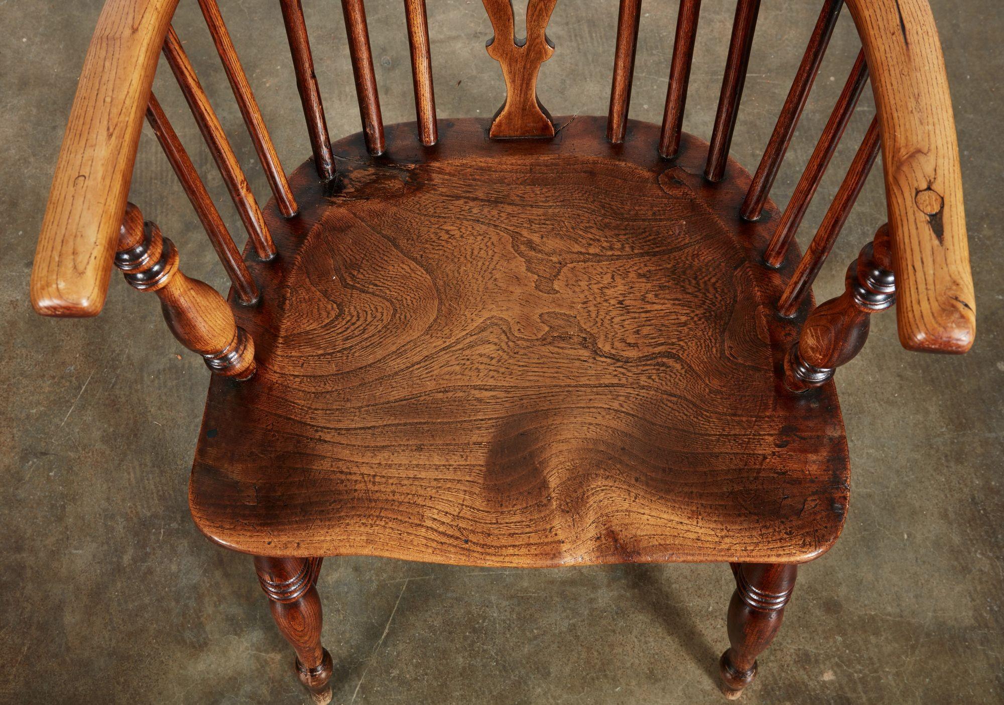 Ten English High Back Windsor Armchairs For Sale 10