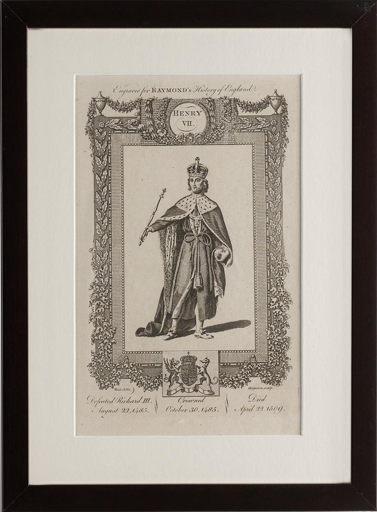 Ten Engravings 18th Century by Grignion Depicting English Kings For