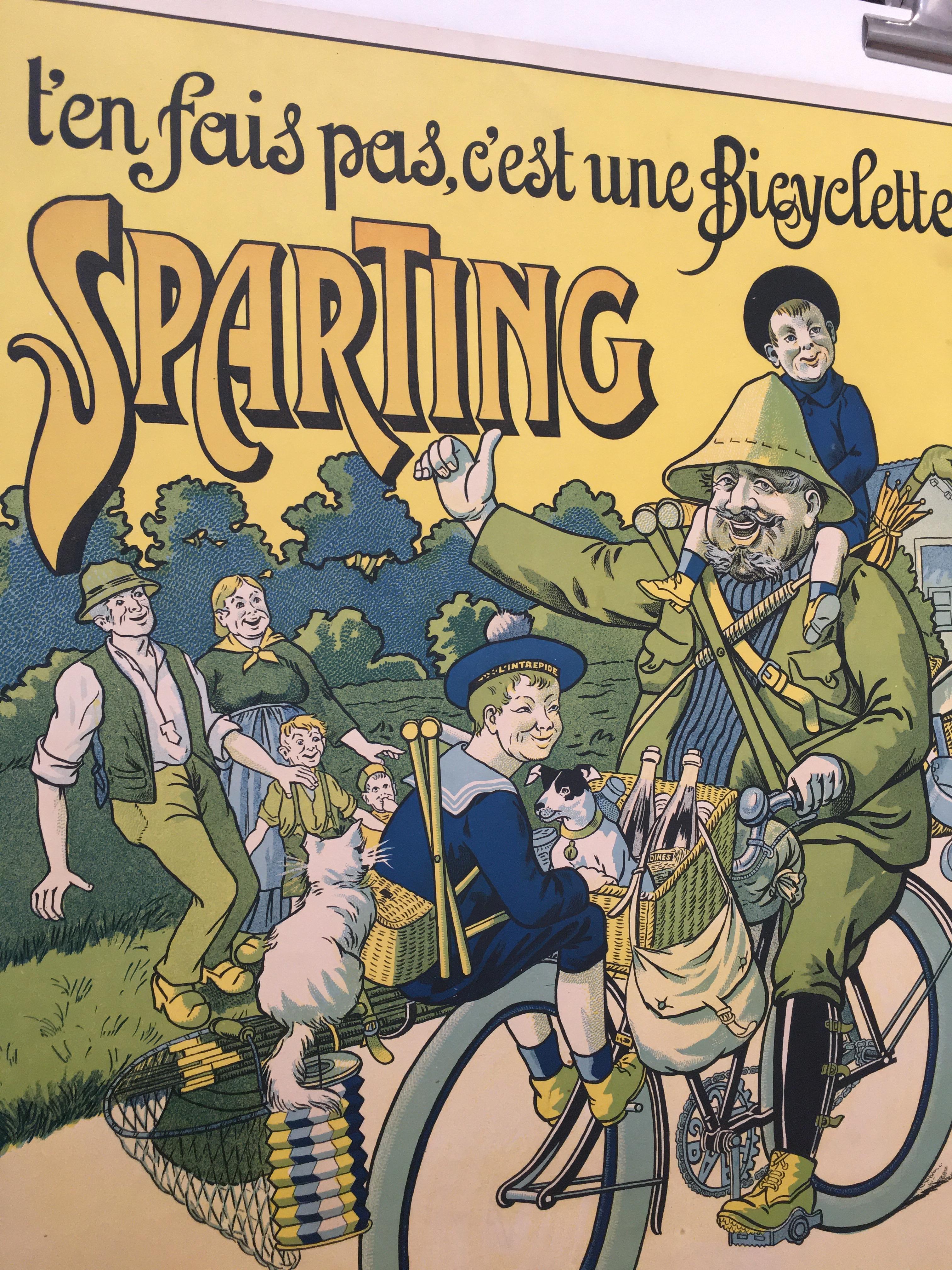'T’en Fais Pas, C’est Une Bicyclette Sparting', original lithograph poster

T’en Fais Pas, C’est Une Bicyclette Sparting - 