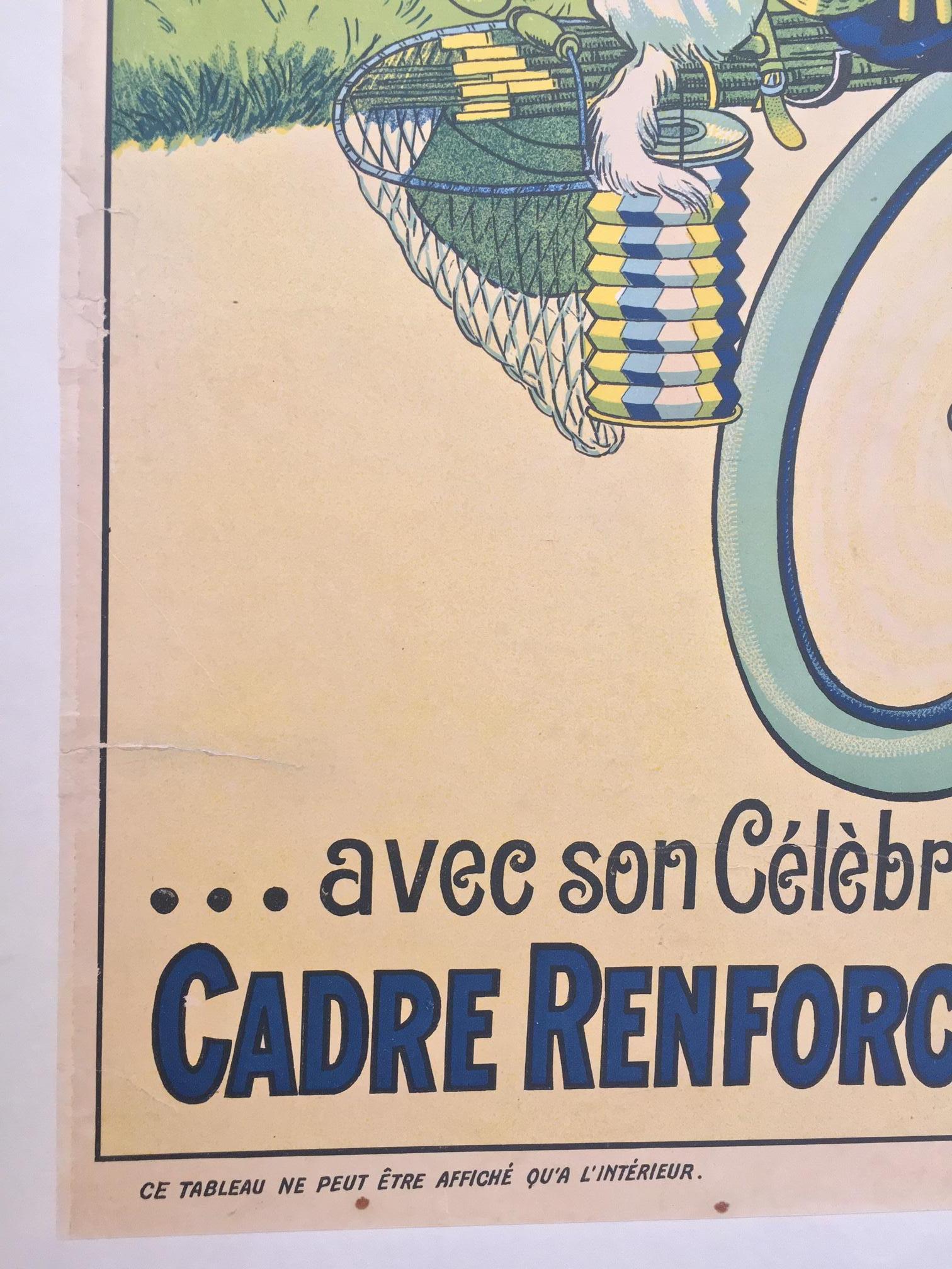 French 'T’en Fais Pas, C’est Une Bicyclette Sparting', Original Lithograph Poster For Sale
