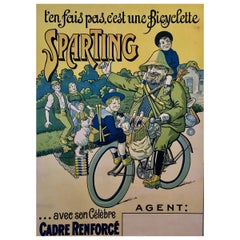 Retro 'T’en Fais Pas, C’est Une Bicyclette Sparting', Original Lithograph Poster