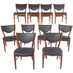 Dix chaises d'appoint Finn Juhl conçues pour Bovirke Modèle nº Bo 63