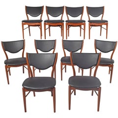 Ten Finn Juhl Side Chairs Designed for Bovirke Model # Bo 63