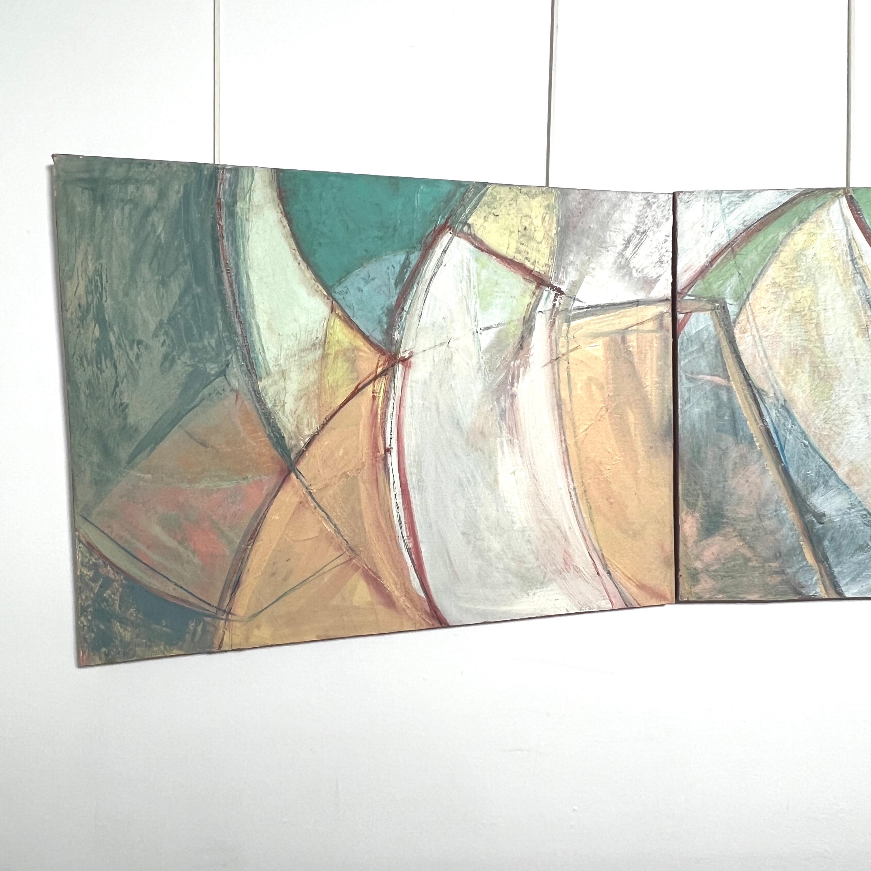 Post-Modern Ten Foot Long Abstract Post Modern Triptych Ca. 1980s For Sale