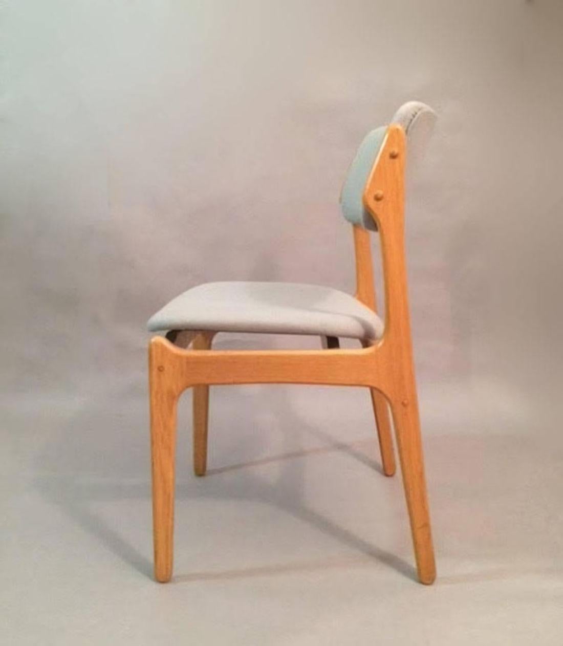 Mid-Century Modern Ten Restored Danish Erik Buch Oak Dining Chairs Custom Reupholstery Included For Sale