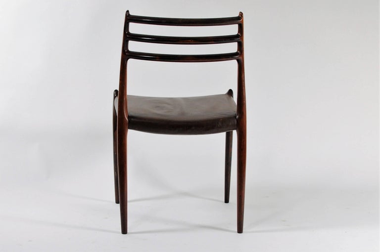 Woodwork Ten Fully Restored Niels Otto Møller Rosewood Dining Chairs, Inc. Reupholstery For Sale