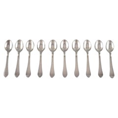 Ten Georg Jensen Continental Teaspoons in Sterling Silver