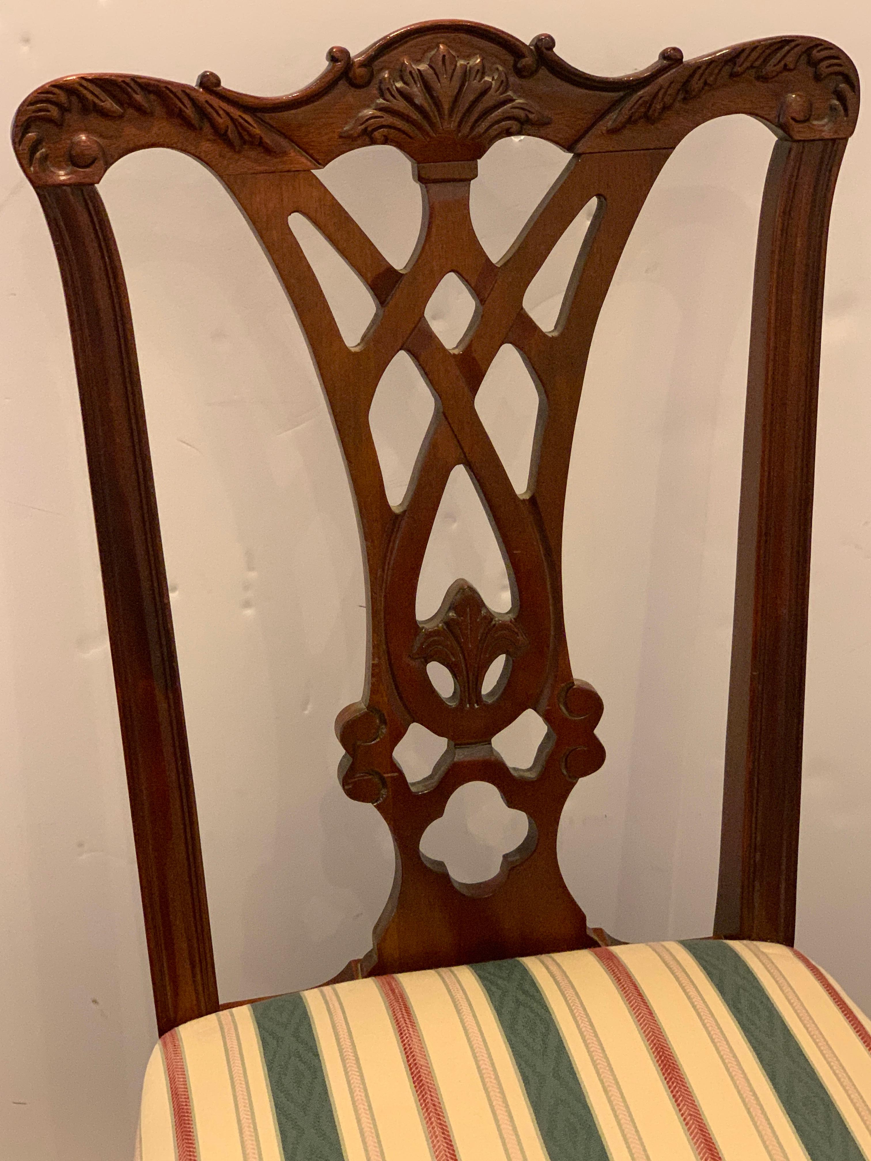 Ten Georgian Style Mahogany Dining Room Chairs, by Thomasville For Sale 2