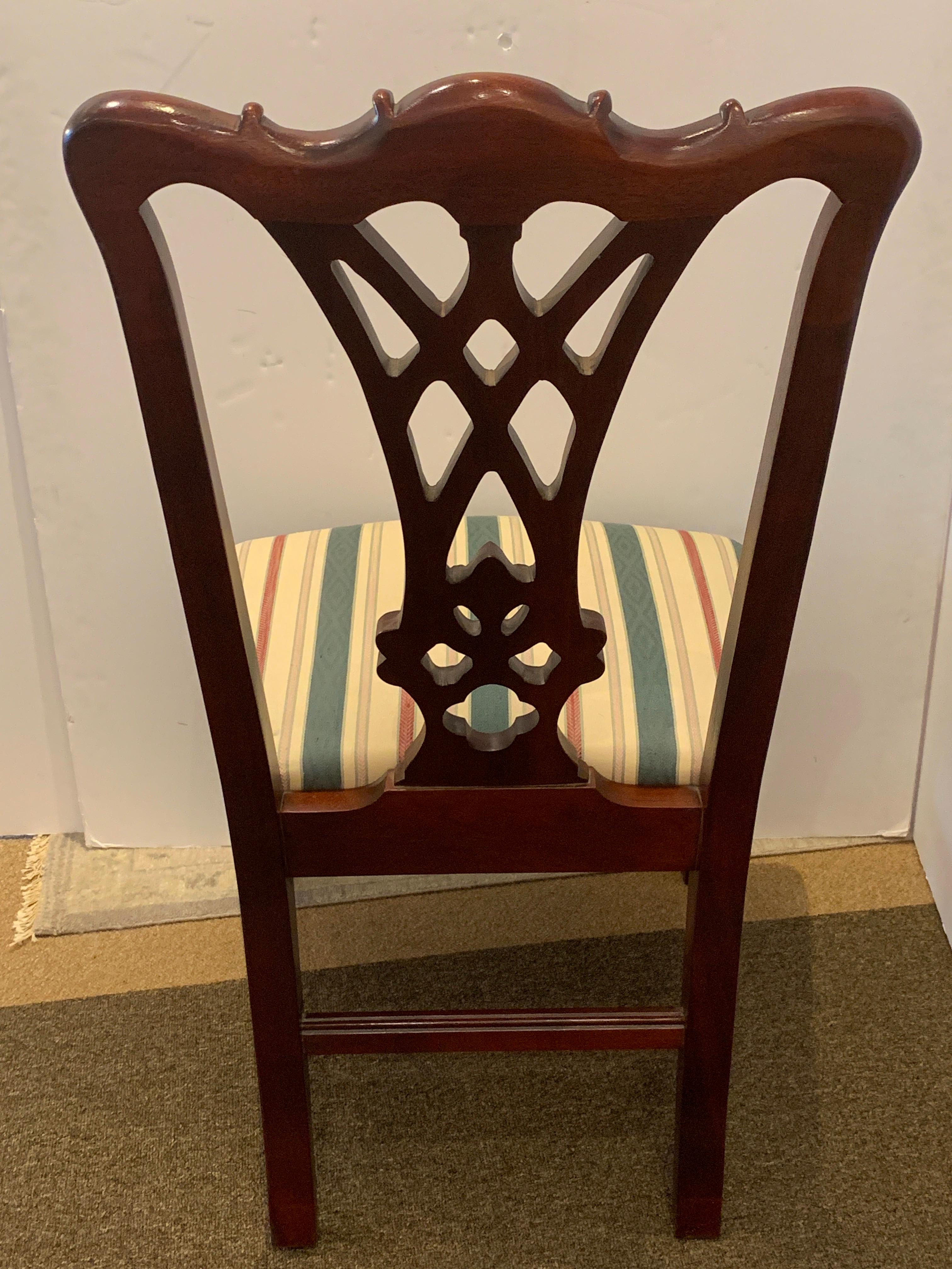 Ten Georgian Style Mahogany Dining Room Chairs, by Thomasville For Sale 4