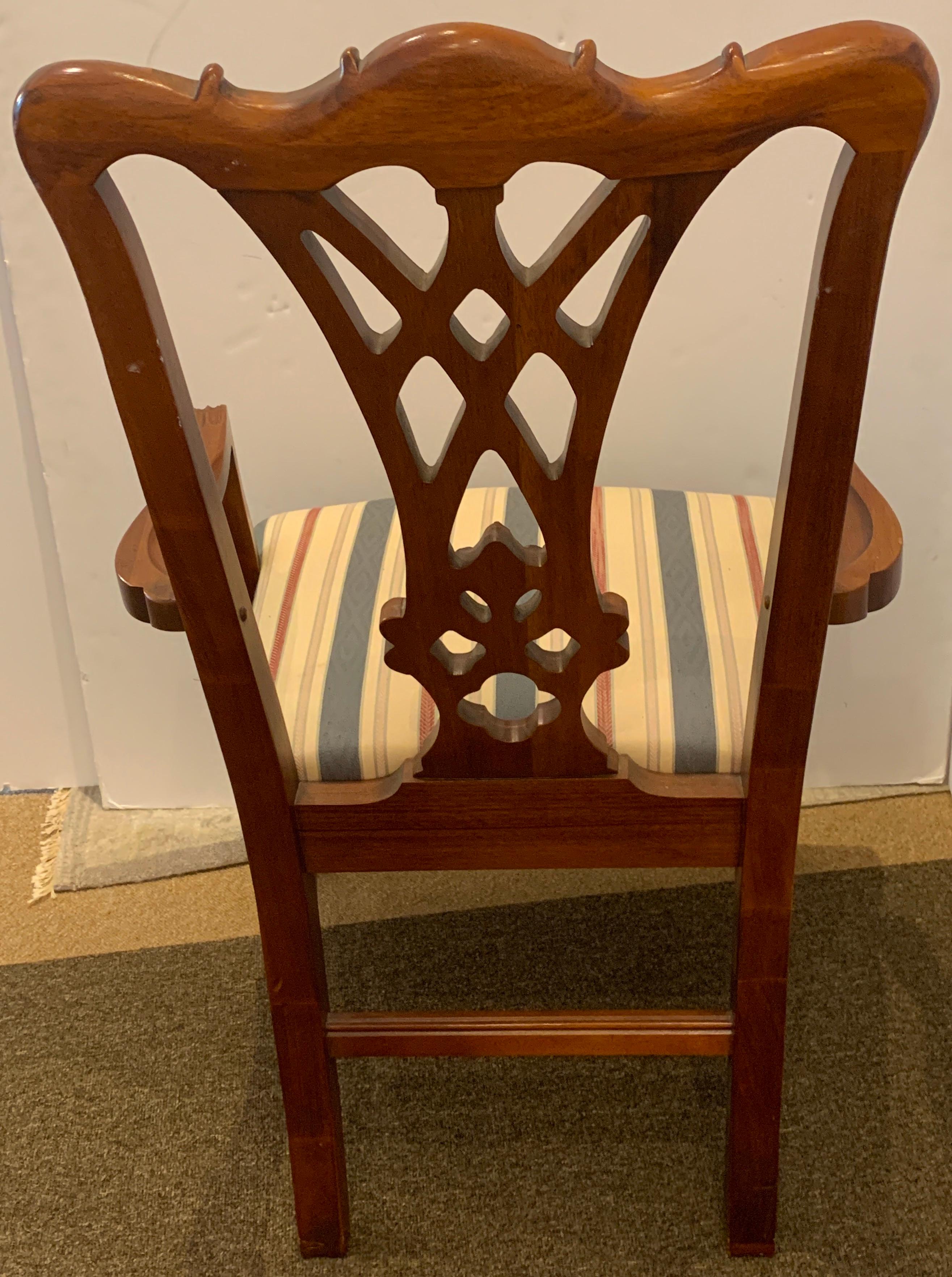Ten Georgian Style Mahogany Dining Room Chairs, by Thomasville In Good Condition For Sale In Atlanta, GA