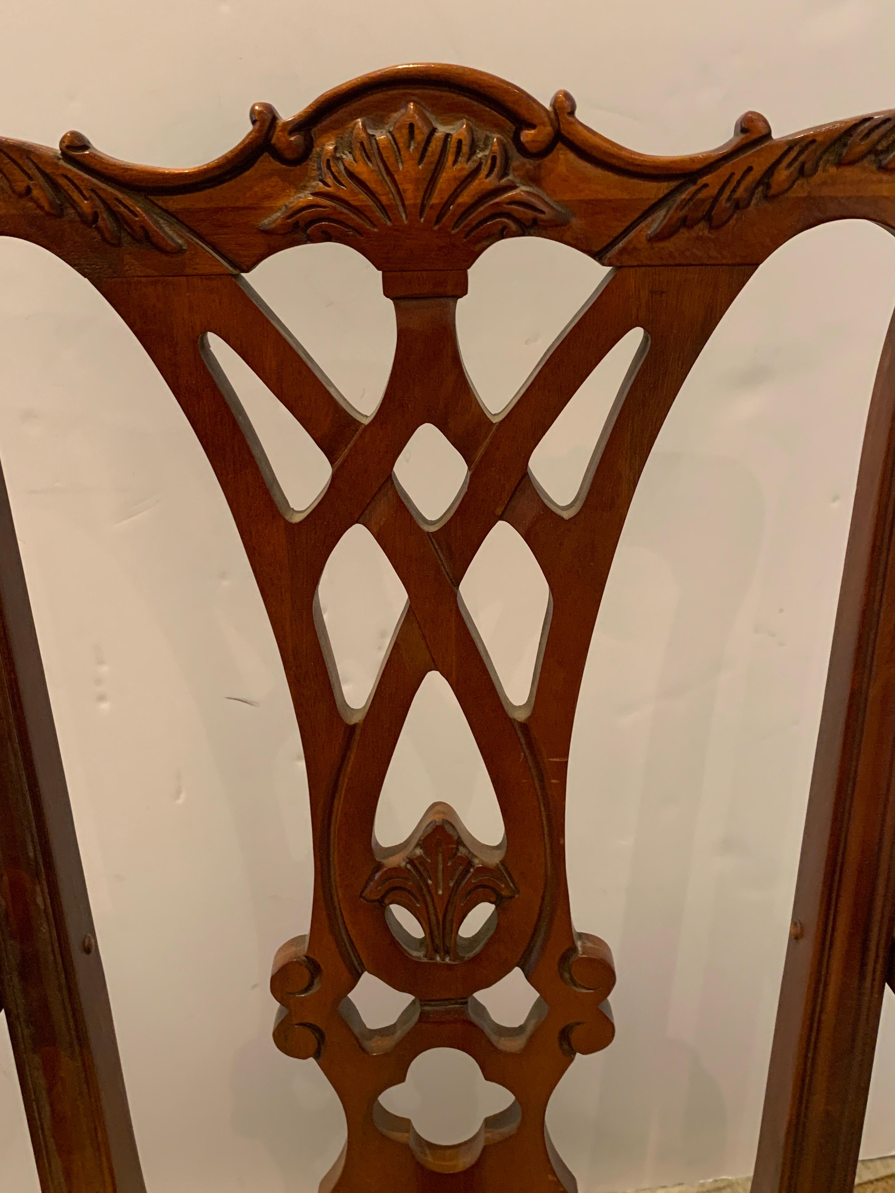 20th Century Ten Georgian Style Mahogany Dining Room Chairs, by Thomasville For Sale