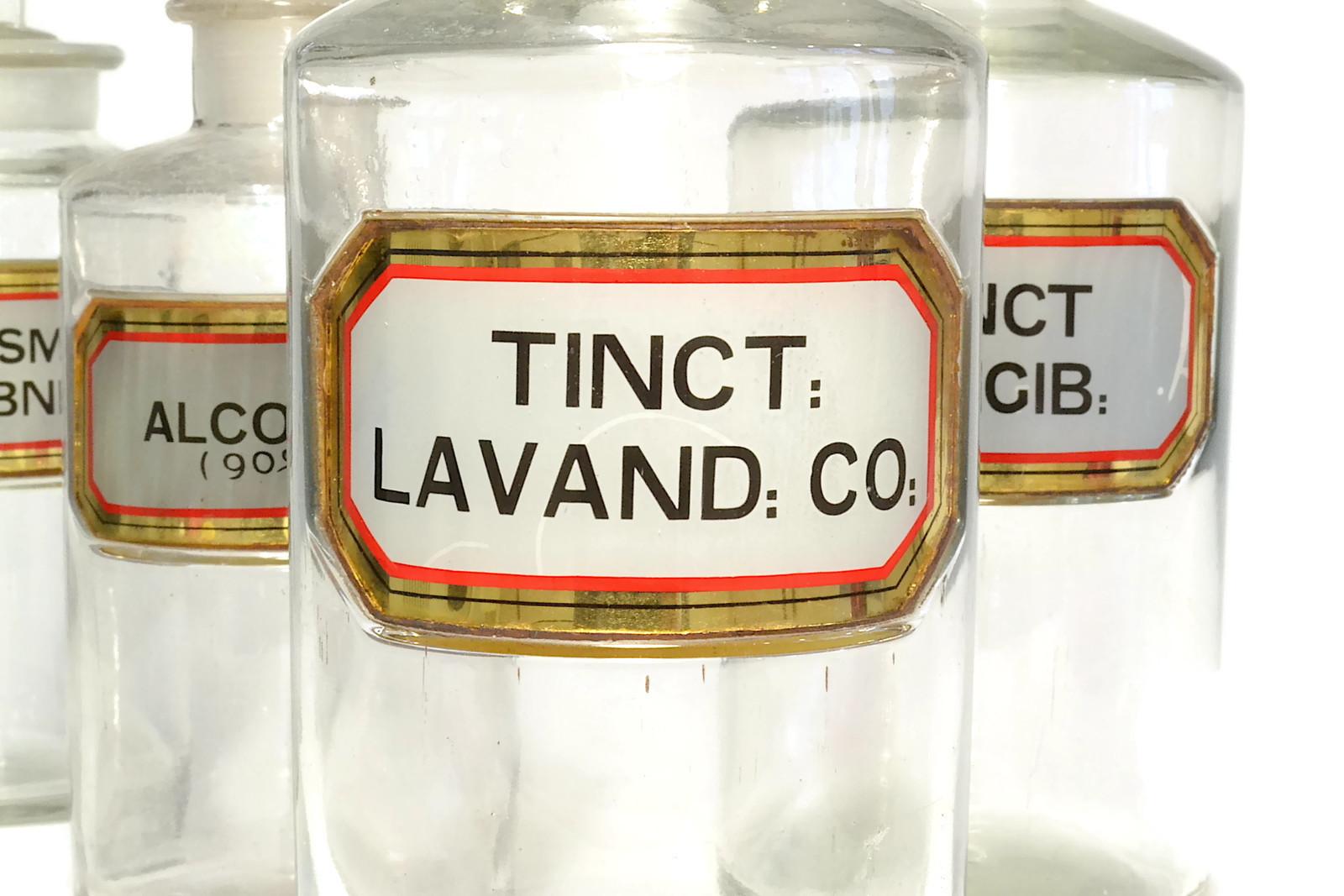 Molded Ten Glass Apothecary Jars For Sale