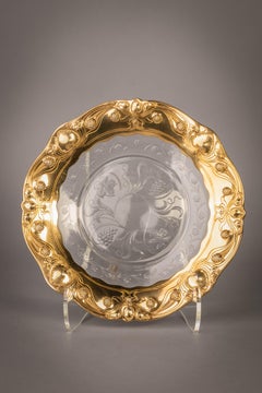 Ten Gorham Sterling Silver and Crystal Plates, circa 1910