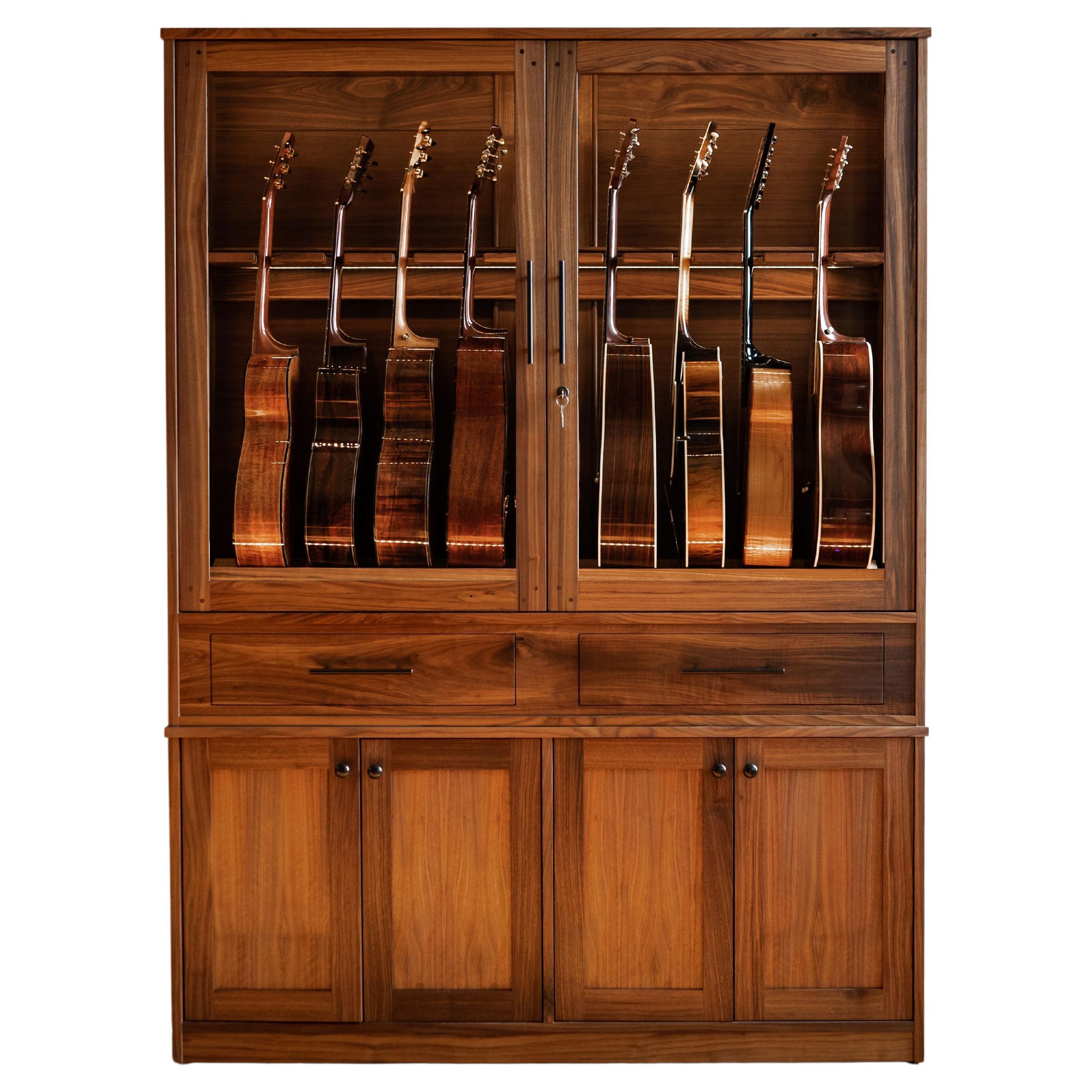 Guitar Humidor, WallMount Display Case, Handcrafted in America The