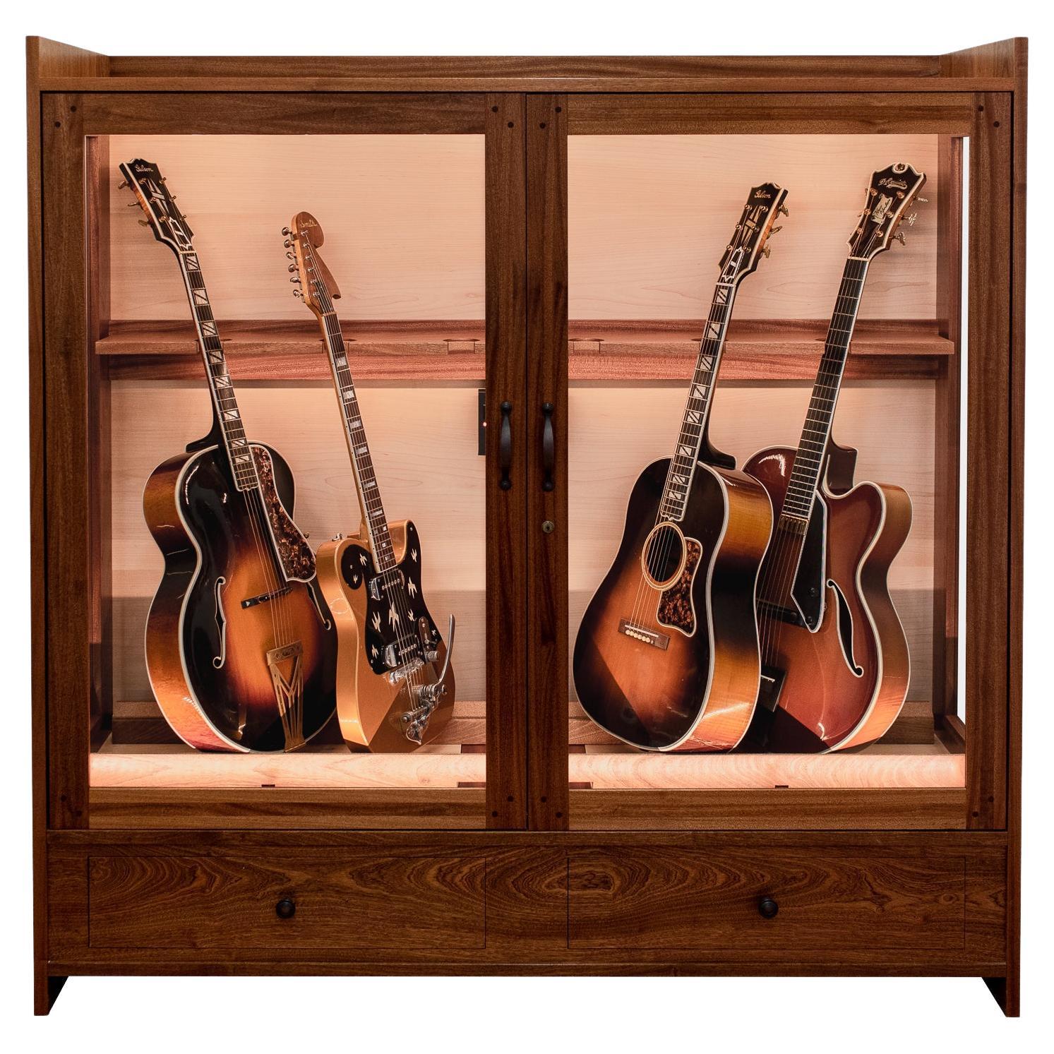 Guitar Humidor, WallMount Display Case, Handcrafted in America The