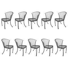 Ten Indoor/Outdoor "Pinecrest" Dining Height Chairs by Woodard, USA, 1950s