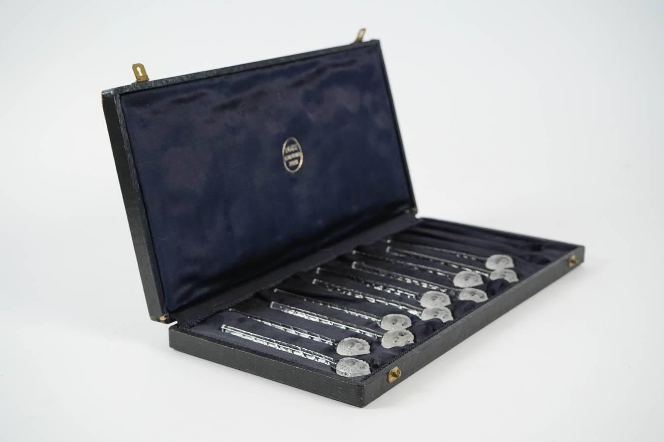 Mid-20th Century Ten Lalique Swizzle Sticks Barr