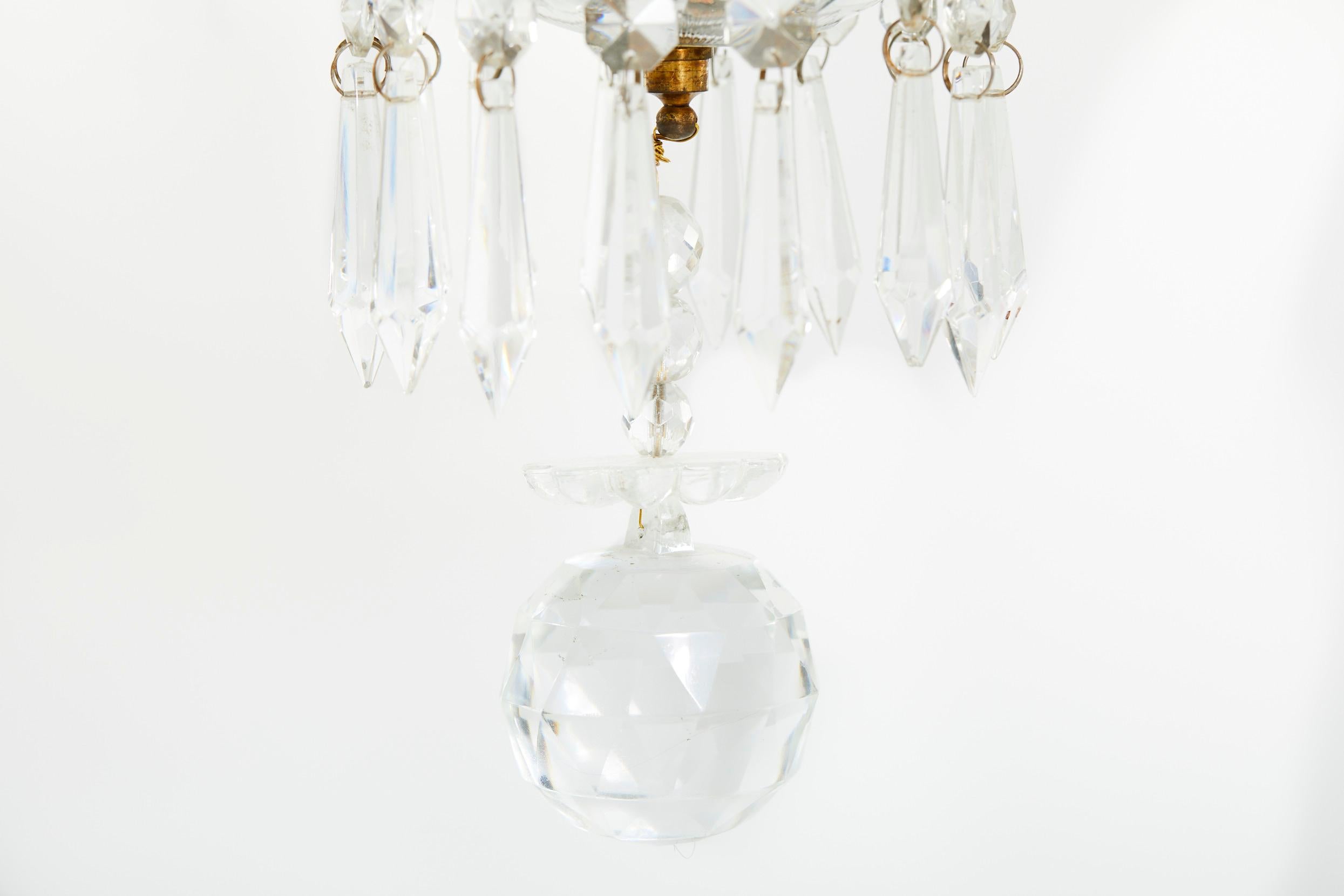 Ten-Light Crystal Chandelier / Gilt Brass Frame For Sale 2