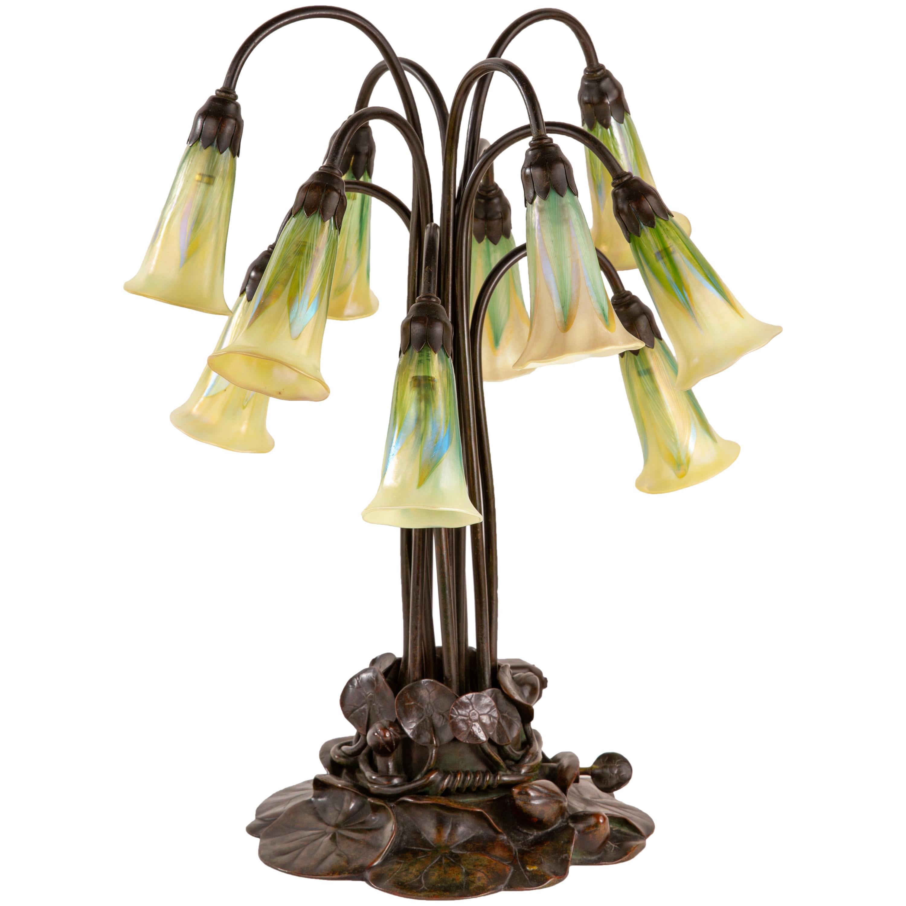 Ten-Light Lily Table Lamp by Tiffany Studios