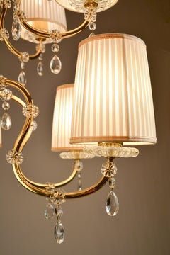 Ten-Light Lobmeyr Coffee-House 1950ies Chandelier “Frog-Leg” Style