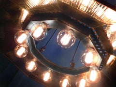 Ten-Light Mirror Reflector Chandelier