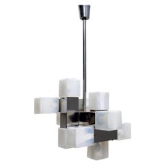 Ten-Light Postmodern Modern Murano Glass Chandelier by Carlo Nason for Mazzega