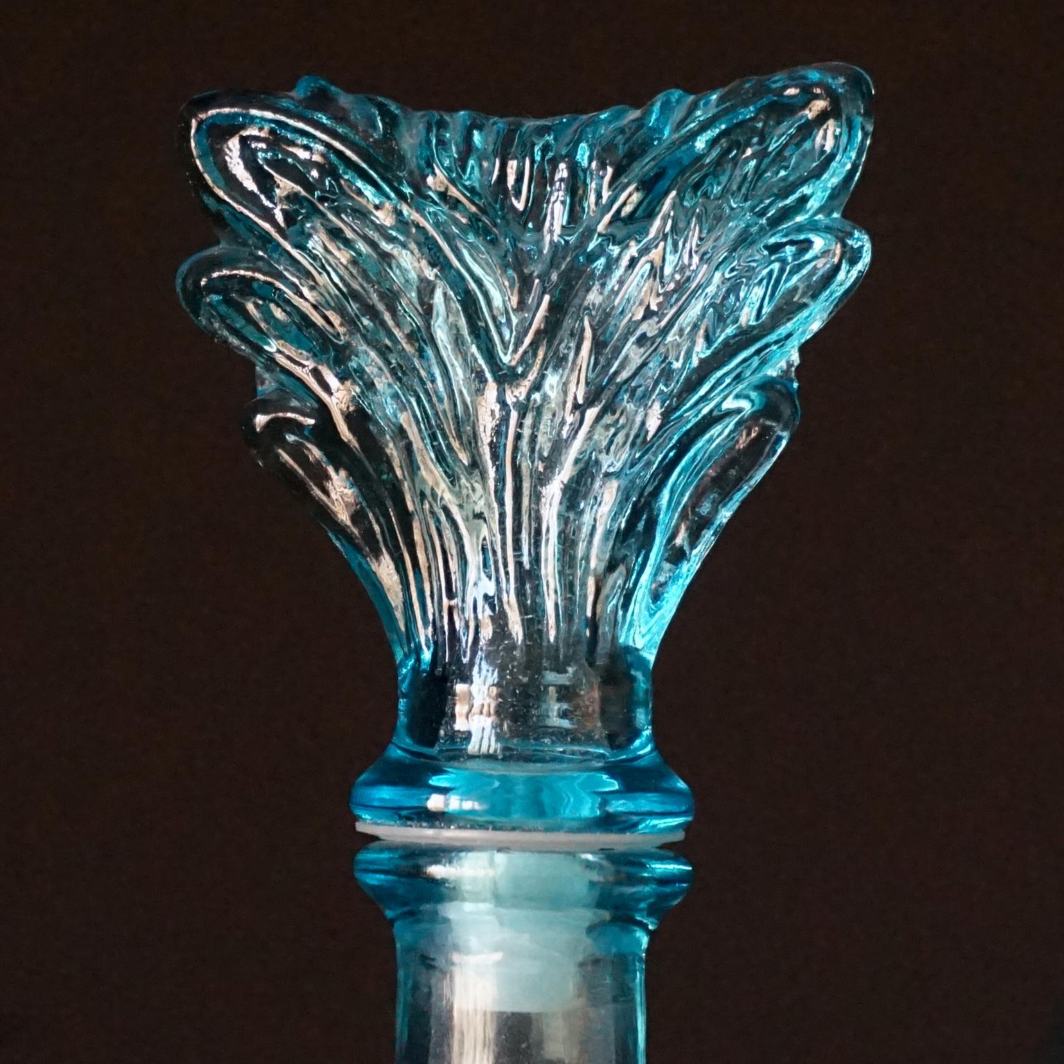 Dix bouteilles, vases et pots d'apothicaire italiens Empoli bleu sarcelle des années 1960 en vente 3