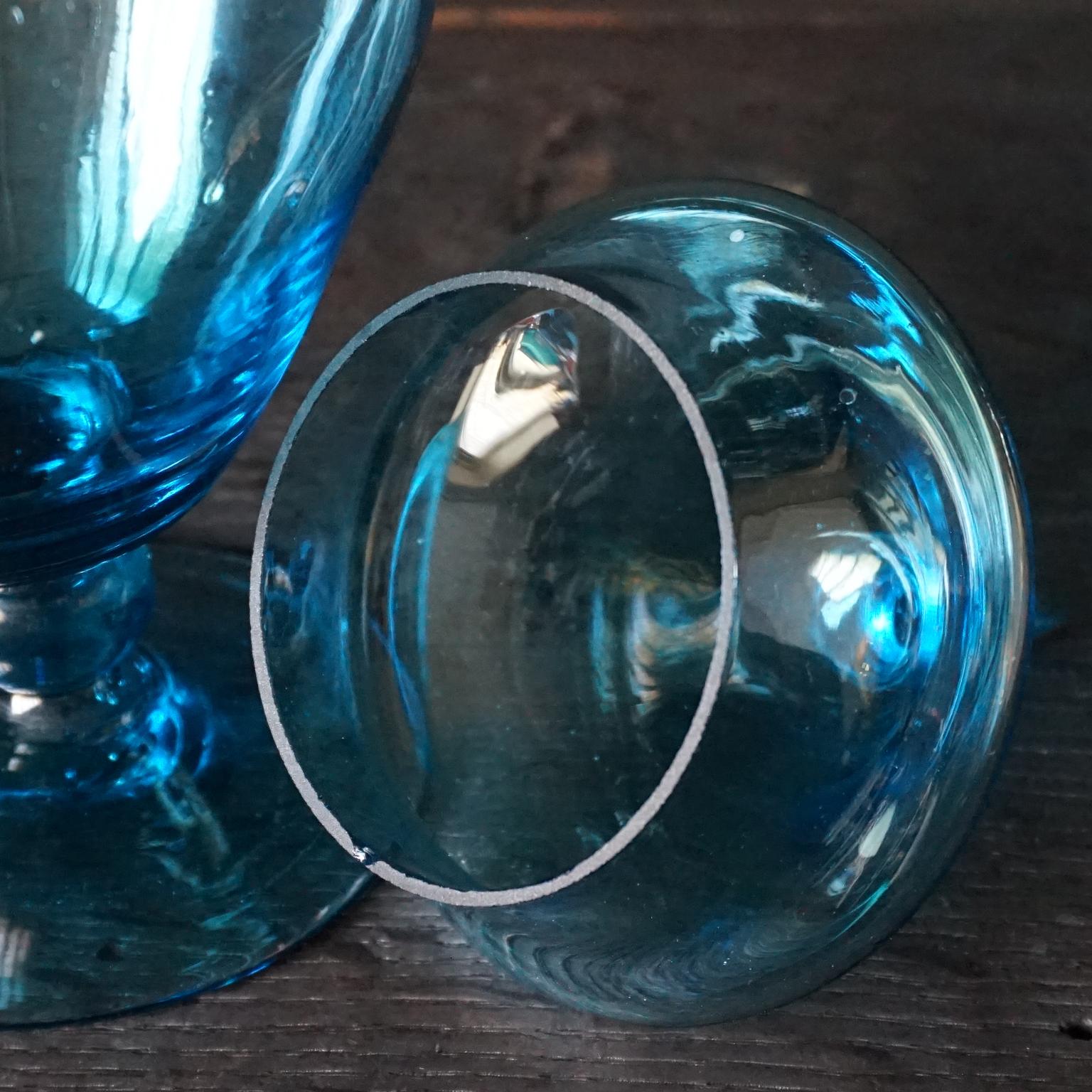 Ten MCM 1960s Teal Blue Italian Empoli Genie Bottles, Vases and Apothecary Jars 9