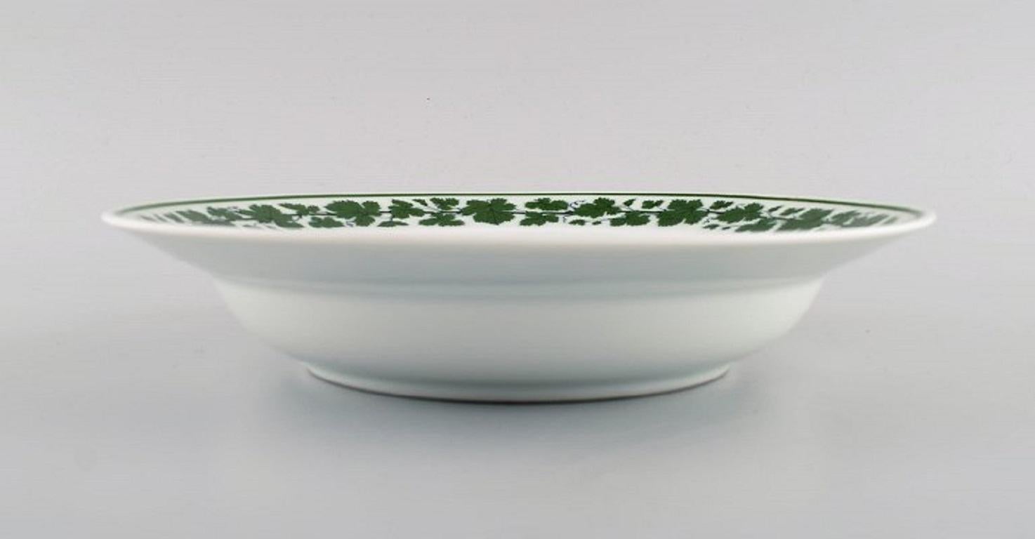 Mid-20th Century Ten Meissen Green Ivy Vine Leaf Plates in Hand-Painted Porcelain, 1940s