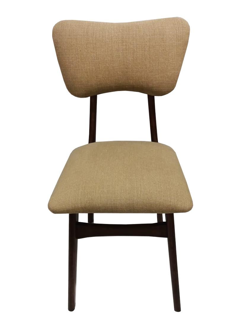 20ième siècle Dix chaises papillon du milieu du siècle, lin artisanal camel par Pierre Frey, Europe, 1960 en vente