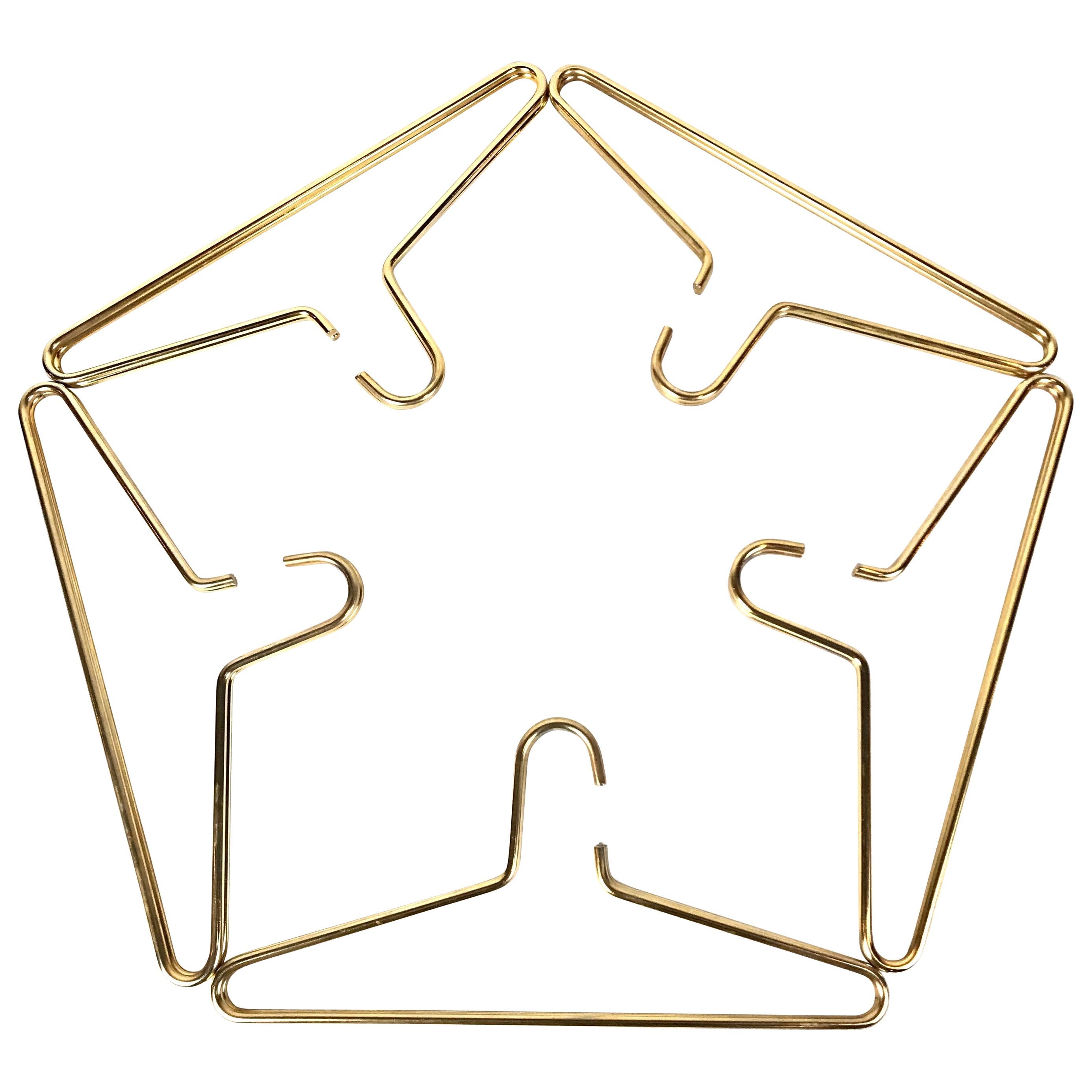 Mid-Century Modern Ten Midcentury Carl Auböck Gold-Plated Brass Coat Hangers, 1960s, Austria