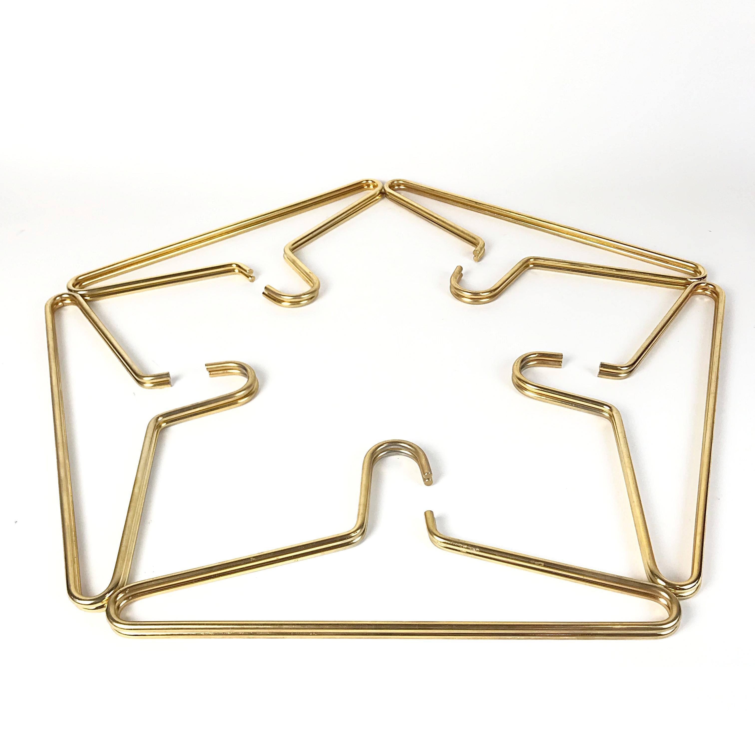 Austrian Ten Midcentury Carl Auböck Gold-Plated Brass Coat Hangers, 1960s, Austria