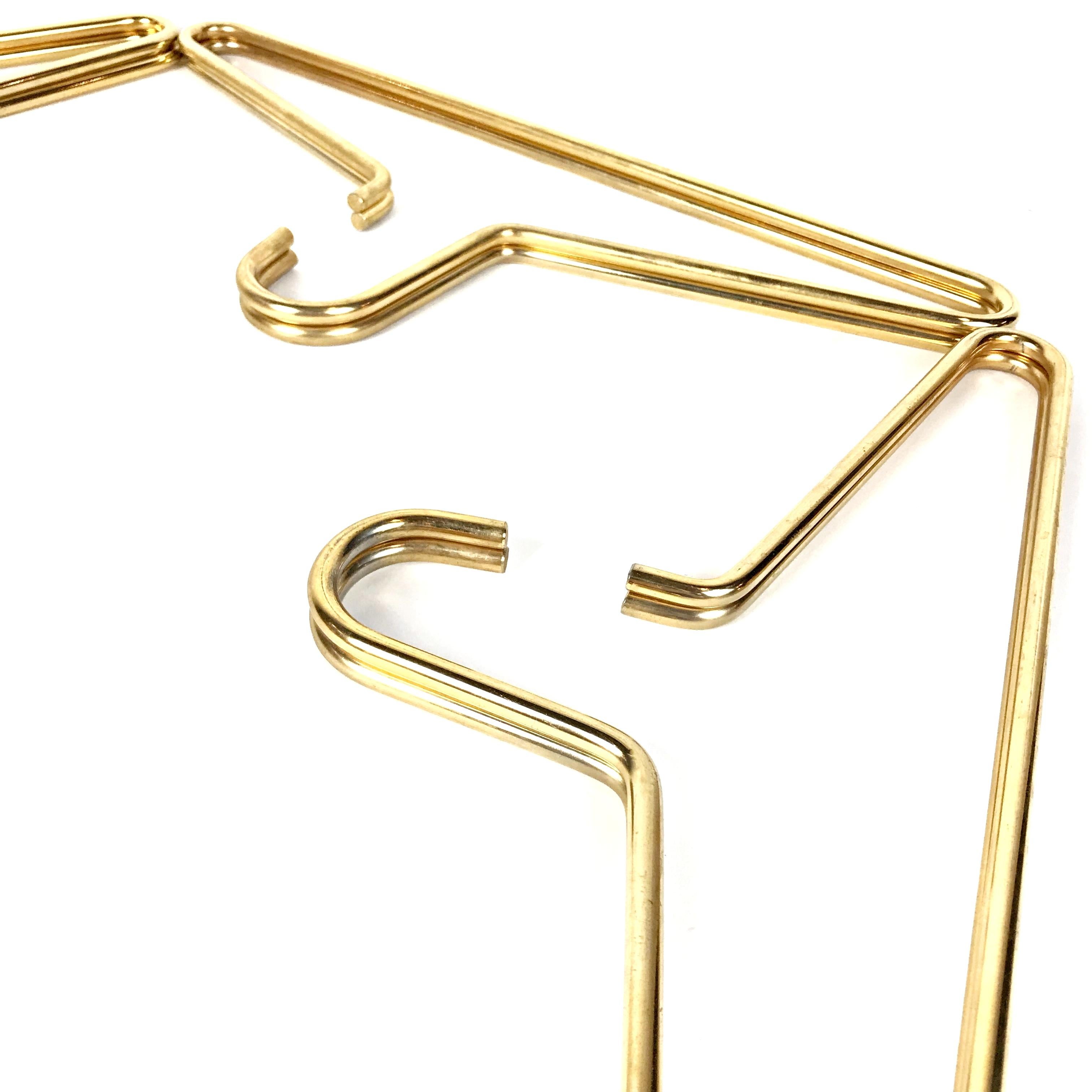 Hand-Crafted Ten Midcentury Carl Auböck Gold-Plated Brass Coat Hangers, 1960s, Austria