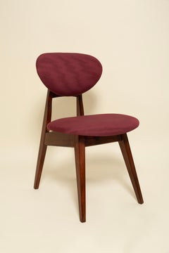Dieci sedie Mushroom in stile Mid-Century, tessuto FR bordeaux moiré, Dedar, di J. Kedziorek, 1960