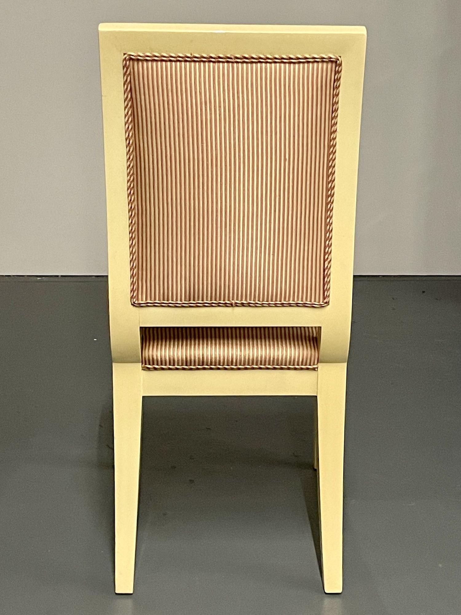 Ten Modern Dining Chairs, White Lacquer, Ron Seff, Custom For Sale 5
