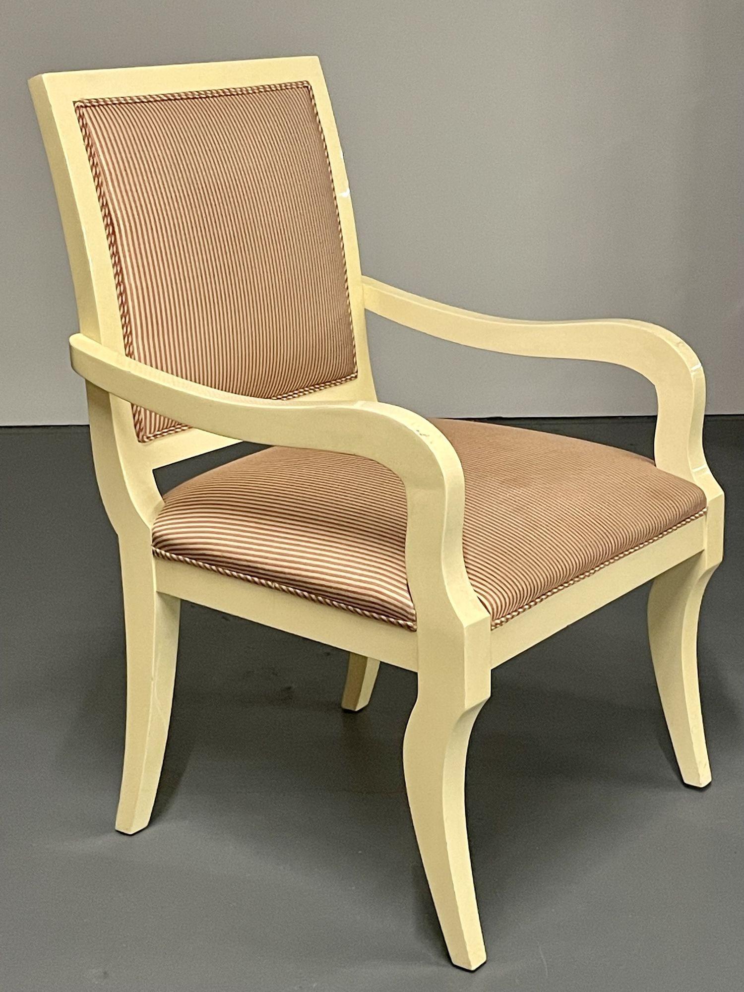 Ten Modern Dining Chairs, White Lacquer, Ron Seff, Custom For Sale 6