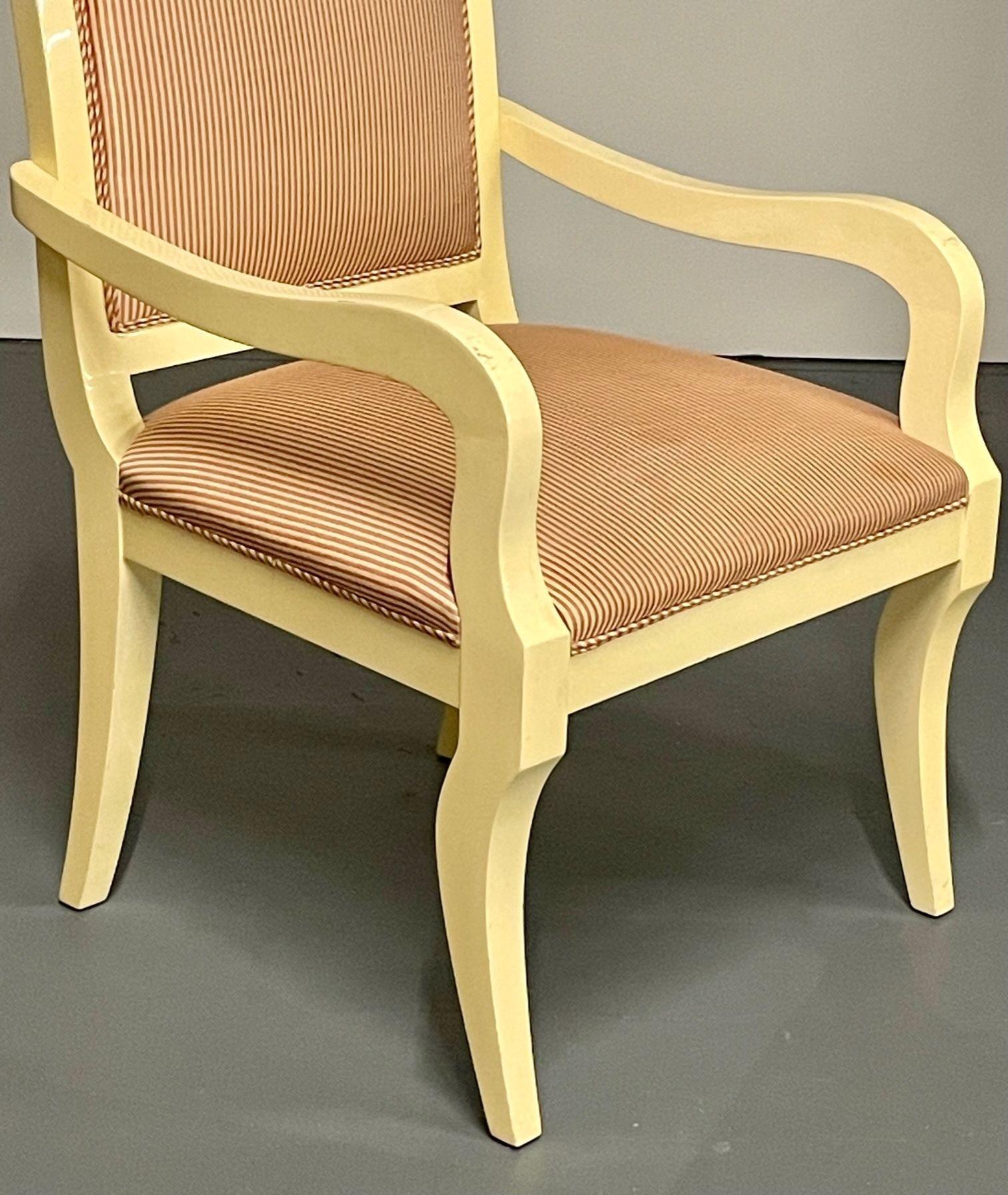 Ten Modern Dining Chairs, White Lacquer, Ron Seff, Custom For Sale 7