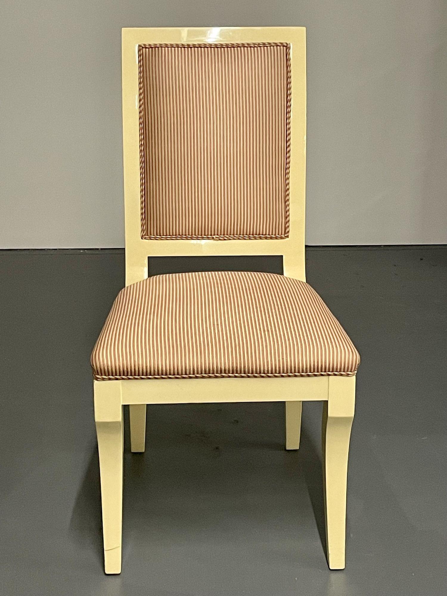 Ten Modern Dining Chairs, White Lacquer, Ron Seff, Custom For Sale 2