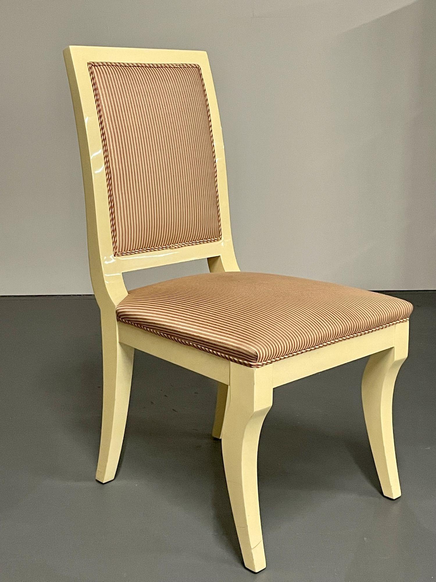 Ten Modern Dining Chairs, White Lacquer, Ron Seff, Custom For Sale 3
