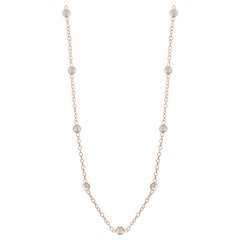 Ten Natural White Moonstones Bezel Necklace Silver Gold-Plated