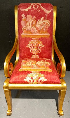 Ten Neoclassical Dining Chairs in Fine Versace Style Fabric