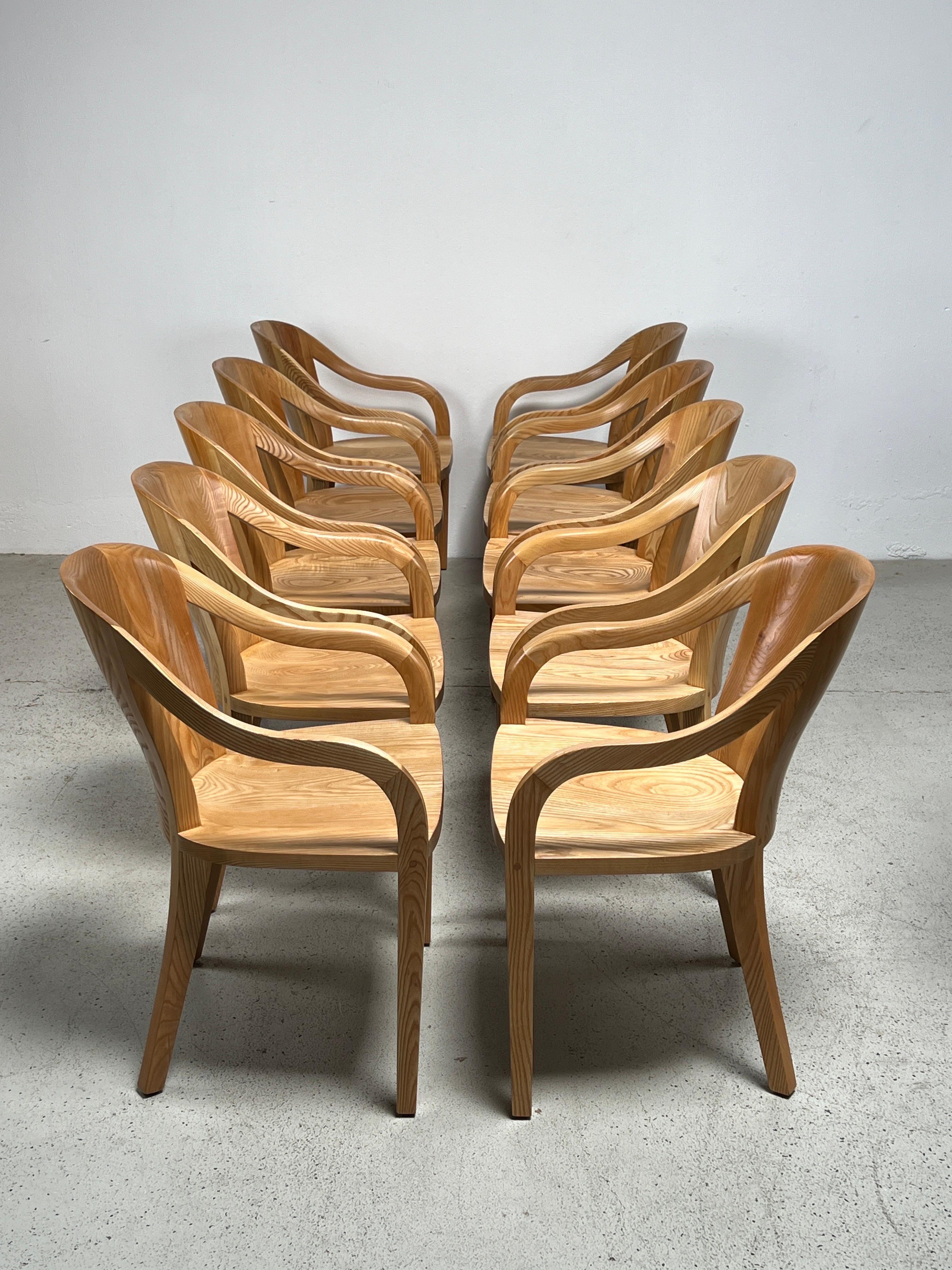 Ten Oak 'University' Chairs by Ward Bennett for Brickel In Good Condition In Dallas, TX