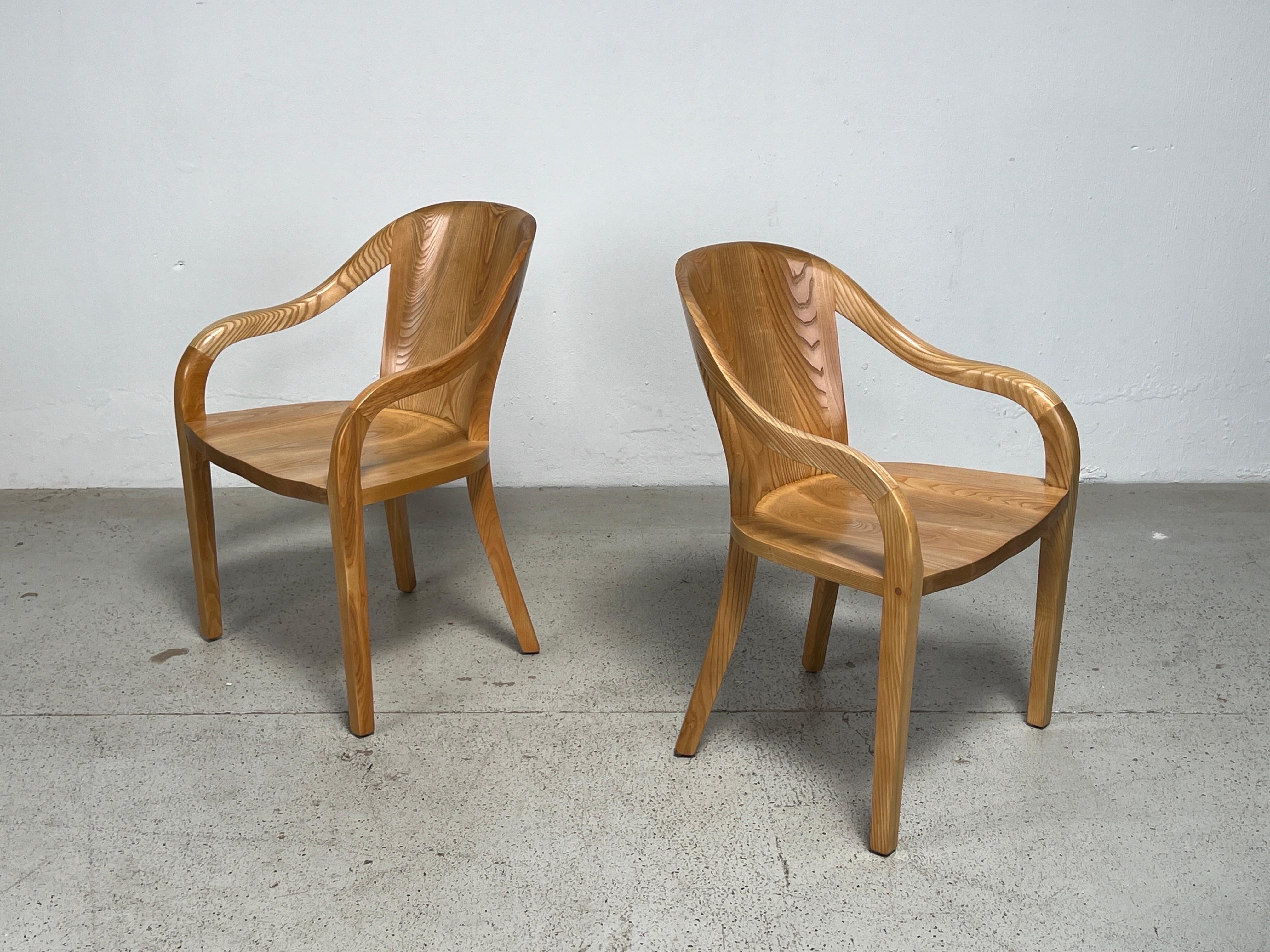 Late 20th Century Ten Oak 'University' Chairs by Ward Bennett for Brickel