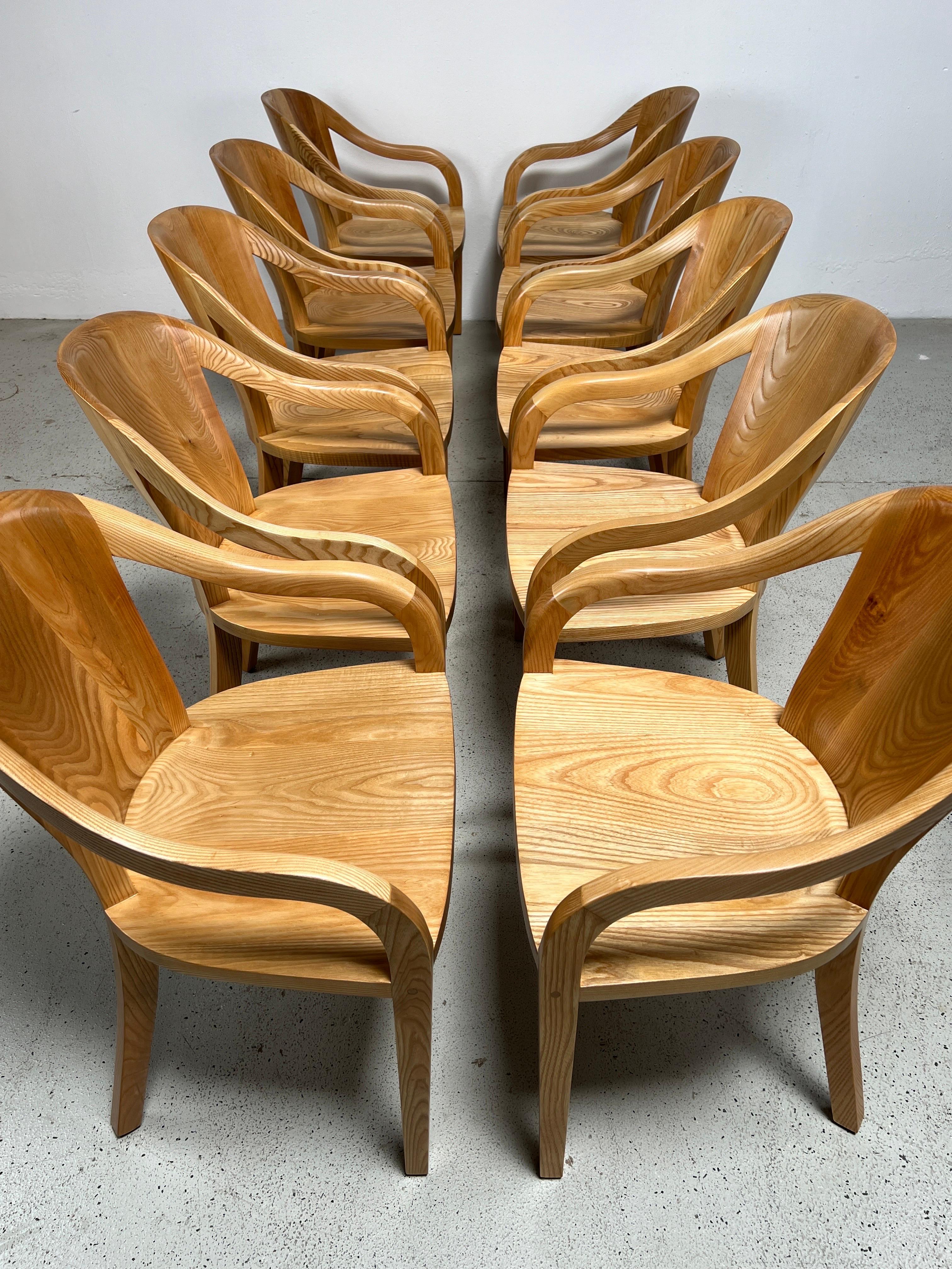 Ten Oak 'University' Chairs by Ward Bennett for Brickel 3