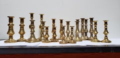 Ten Pairs Of Diminutive 19th Century Brass Candlesticks