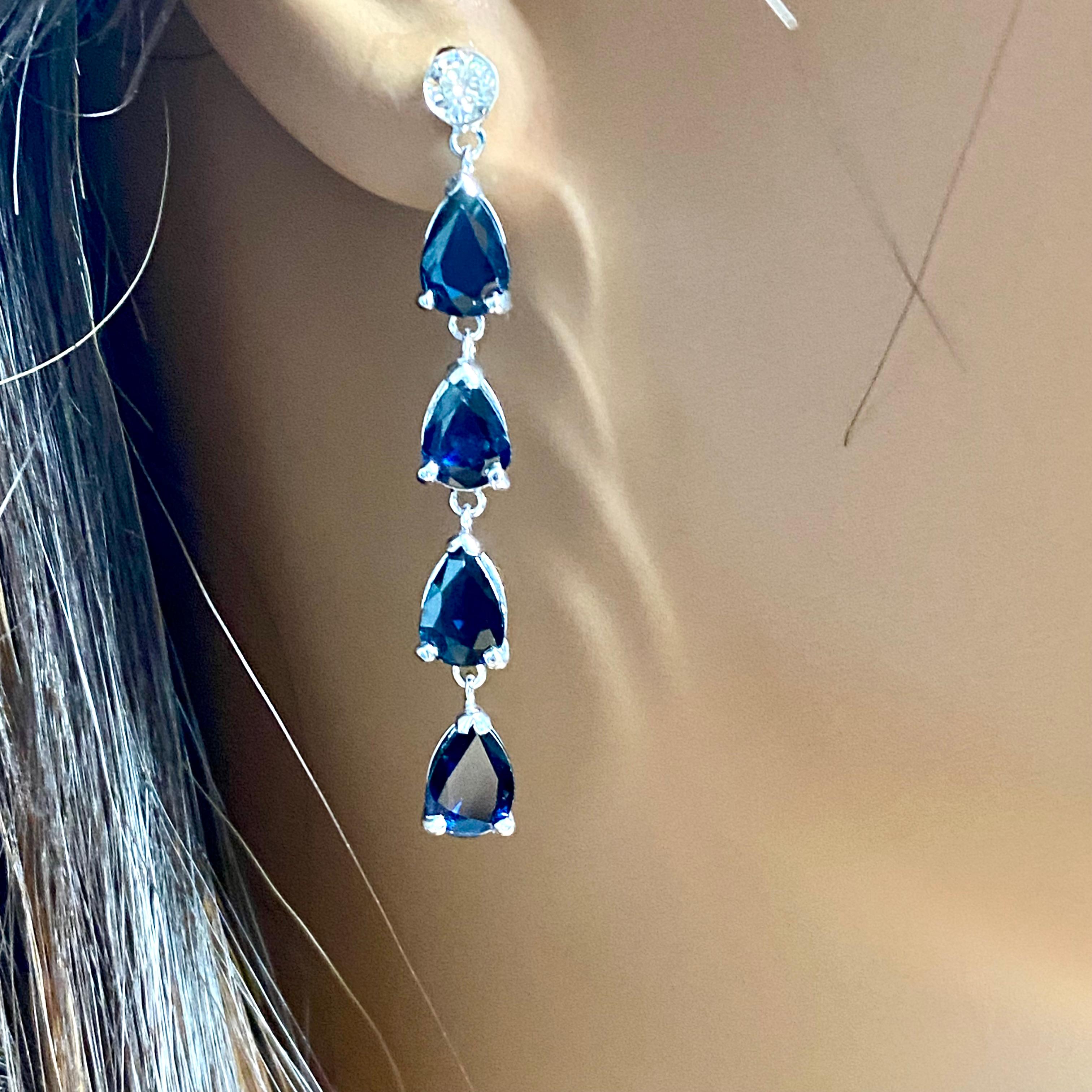 drop & linear sapphire earrings