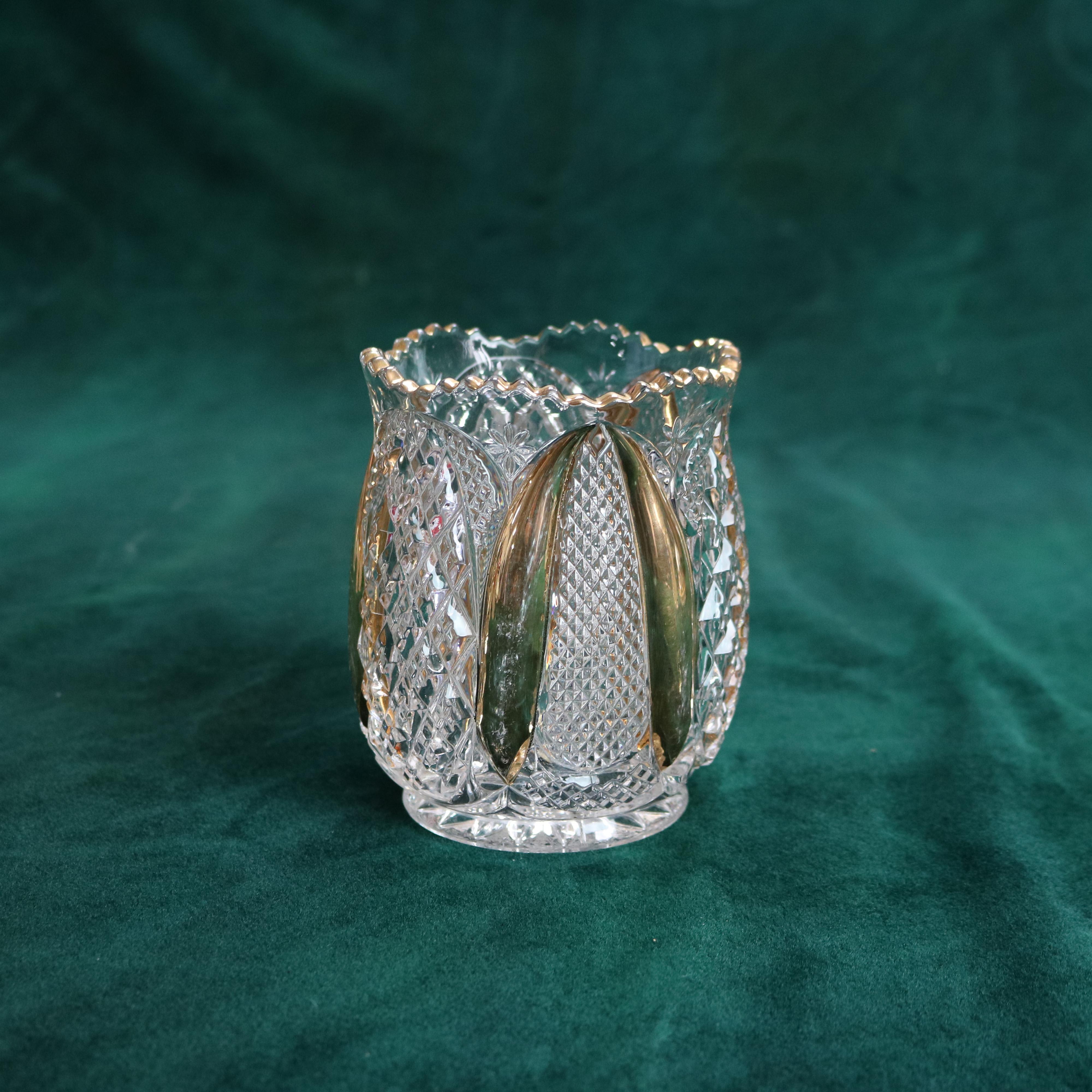Vajilla antigua de diez piezas de vidrio prensado dorado C1930 Vidrio en venta